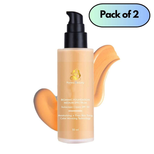 Biomimic Foundation Medium Spectrum Sunscreen Cream SPF 50 - 100 ml Pack of 2